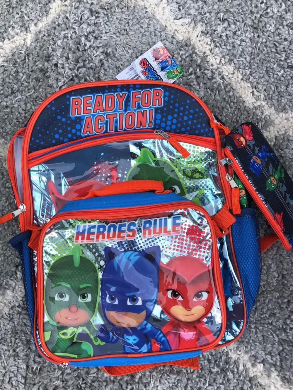 Kids Backpack - Blue & Red "Ready for Action"